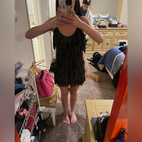 Black Rhinestone Dress - Picture 4 of 5